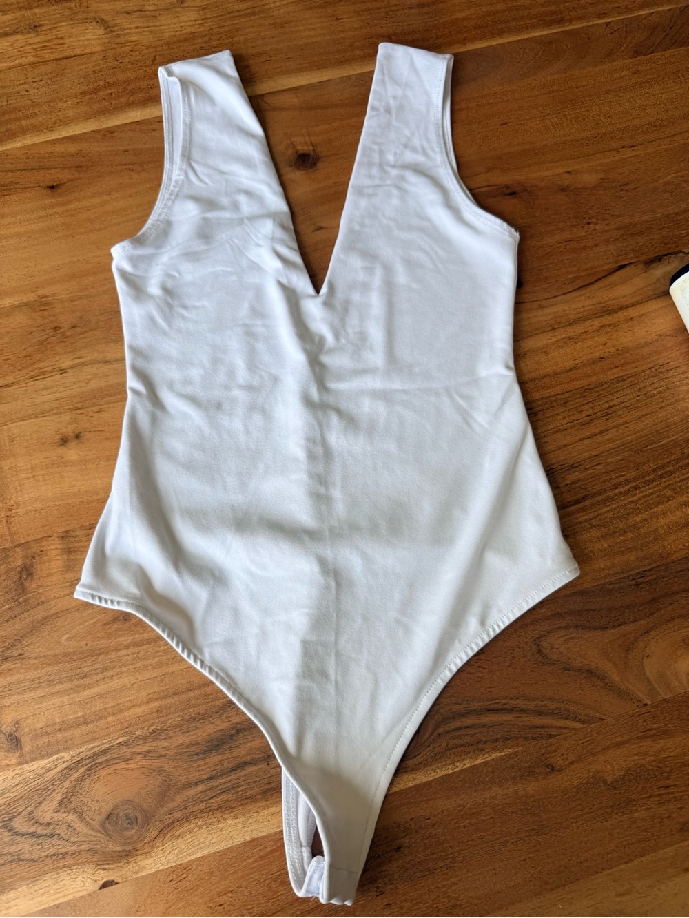 Free People White V-Neck Bodysuit